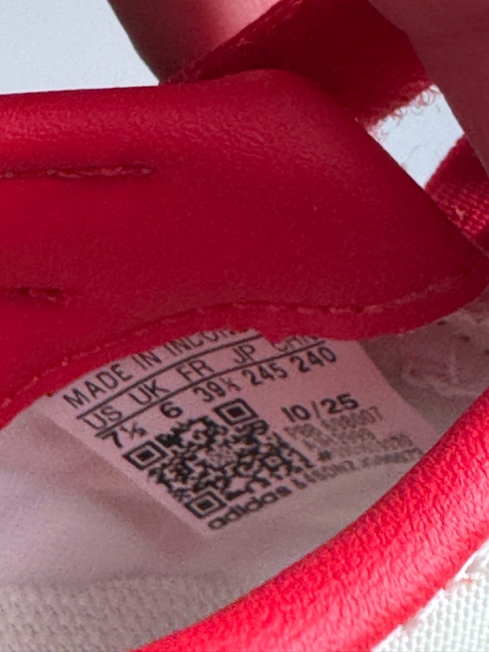 adidas White Athletic Sneakers with Red Straps - Picture 3 of 4